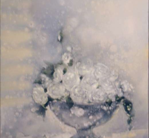 weiße Rosen II 40x50